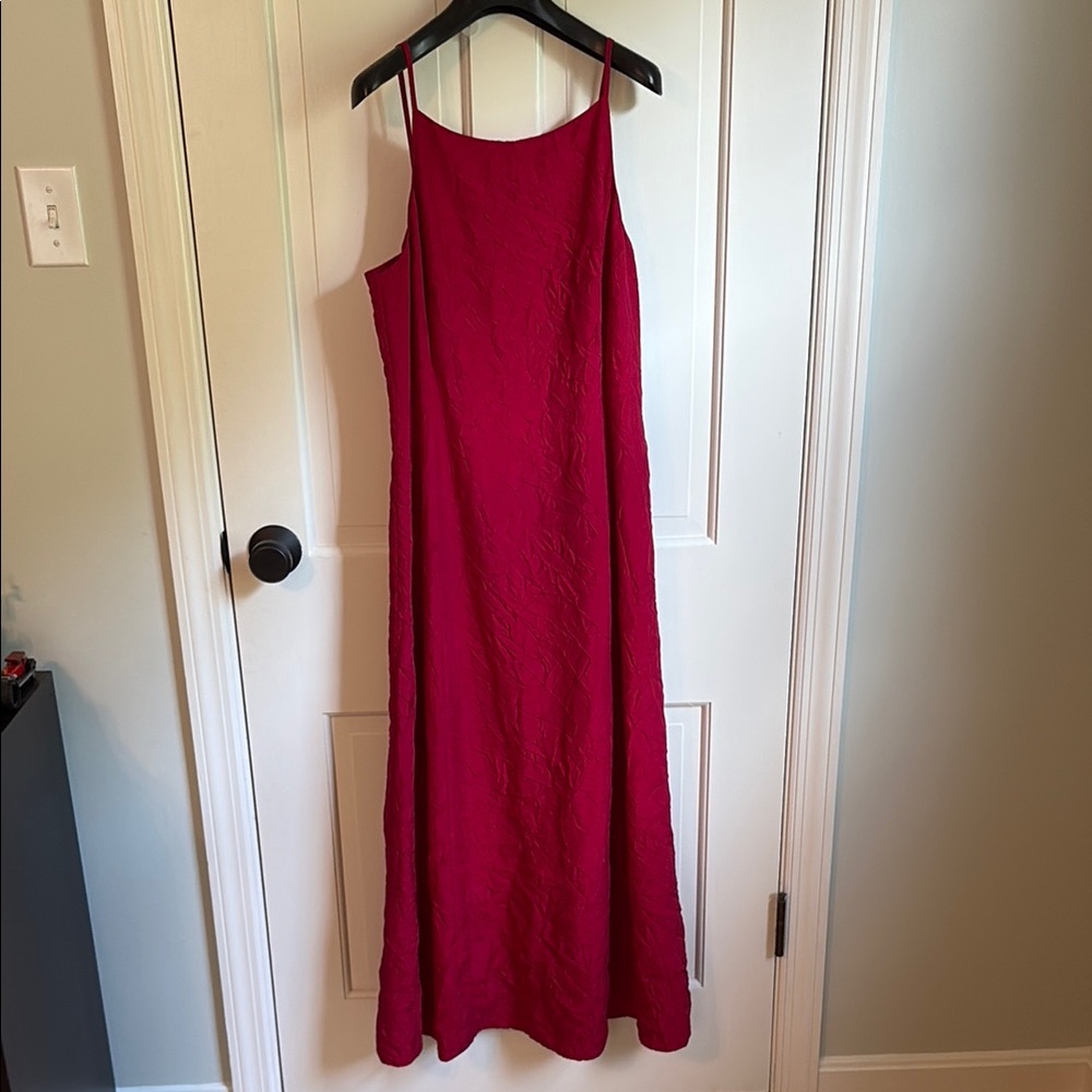 1990s Crinkle Silk Sleeveless Dress